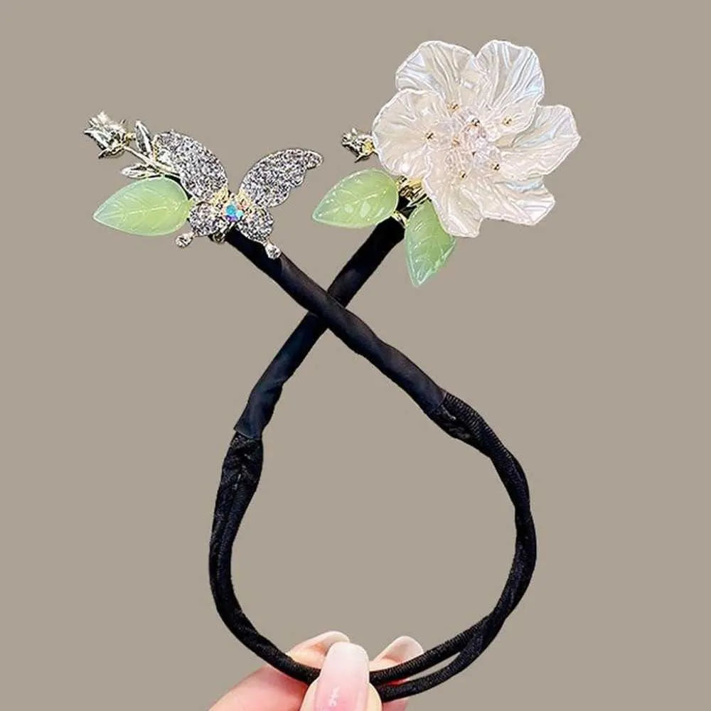 Women Rhinestone Bow Hair Iron Magic Bow Clip Girls Headband Hair Band Ponytail Holder Headdress Hair Styling Accessories